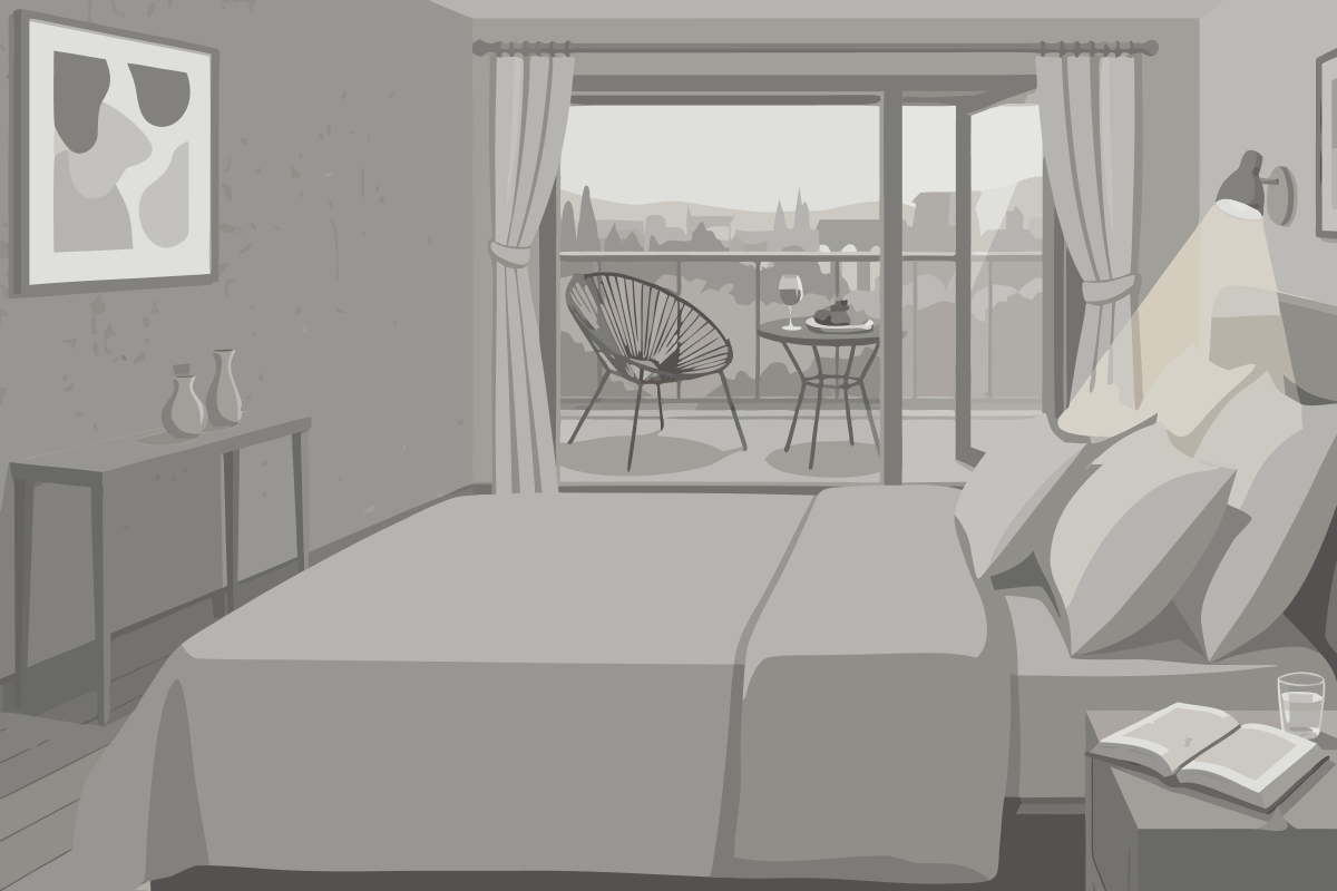 Apartamento Deluxe de 1 dormitorio con balcón